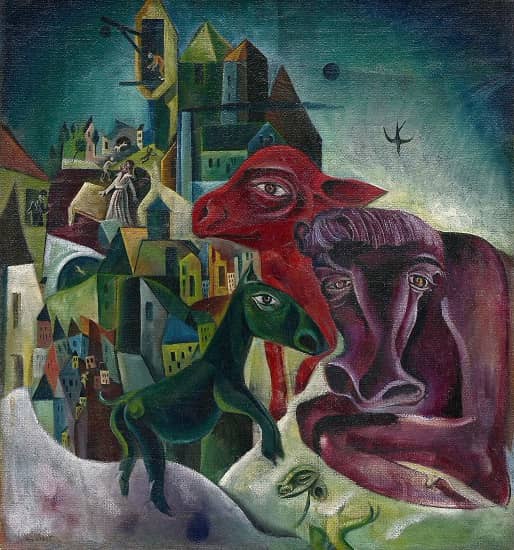 5 Popüler Sürreal Ressam ve Çalışmaları Freya Art Hayvanlarla Şehir (City with Animals) - Max Ernst