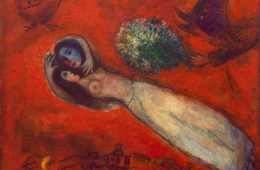 Sanat Tarihi Freya Art Marc Chagall – Lovers in the Red Sky (1950)