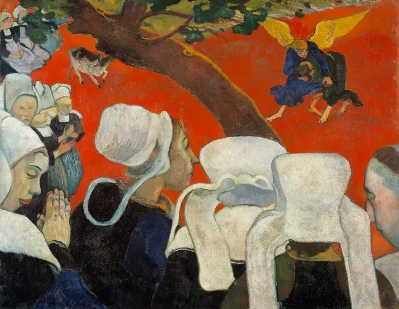 Bilinmesi Gereken 5 Paul Gauguin Eseri Freya Art Vaazdan Sonra Görü (Yakup’un Melekle Güreşi - 1888)